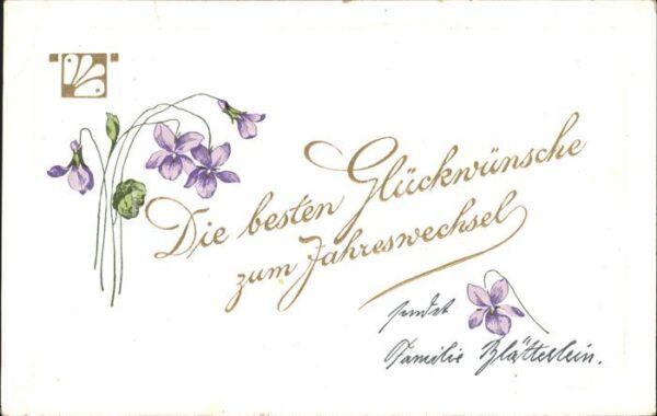 Neujahr Glückwunsch Veilchen