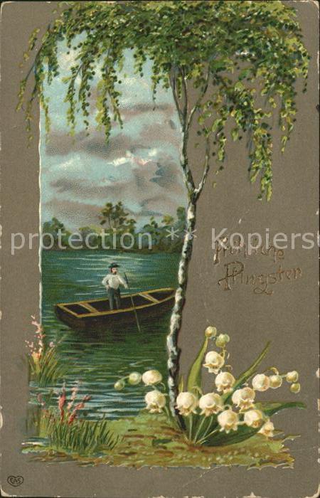 Pfingsten Pentecost Pentecote Maiglöckchen Boot Baum Verlag-EAS