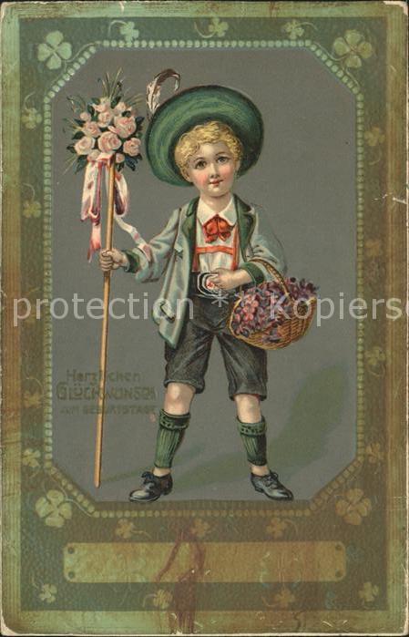 Kinder Child Enfants Tracht Rosen Veilchen Geburtstag