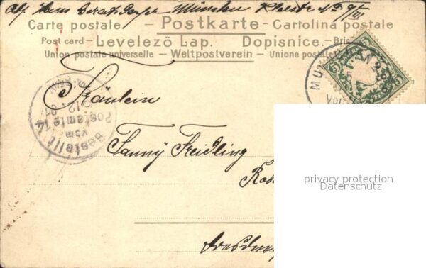 Hochzeit Paar Kuss Blumen Litho – Bild 2