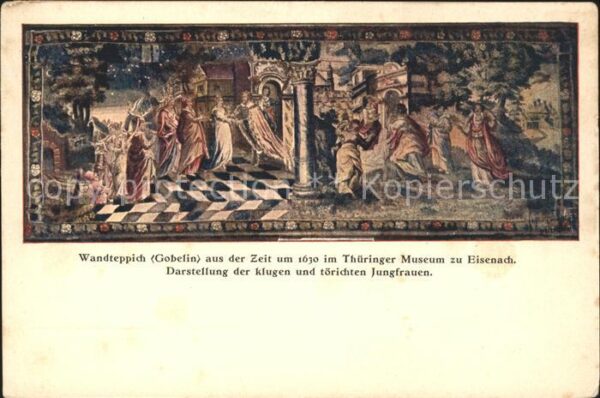 Wandteppich Tapisserie Tapete Gobelin Darstellung der klugen und töri