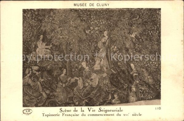 Tapisserie Tapete Wandteppich Scene de la Vie Seigneuriale