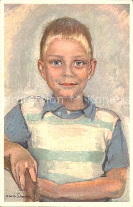 Kuenstlerkarte H. K. Schwarz Kinderbildnis