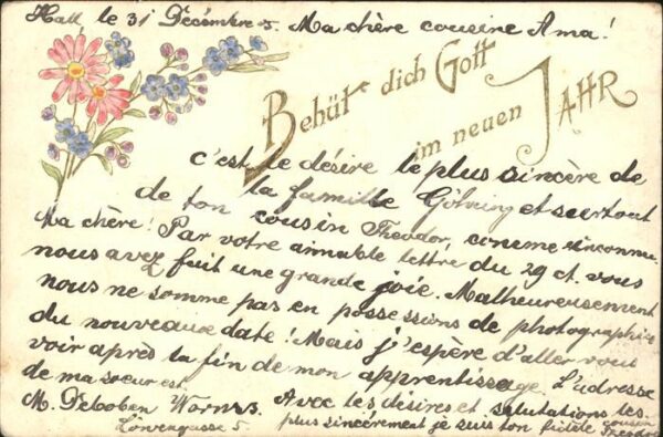 Neujahr Margeriten Vergissmeinnicht