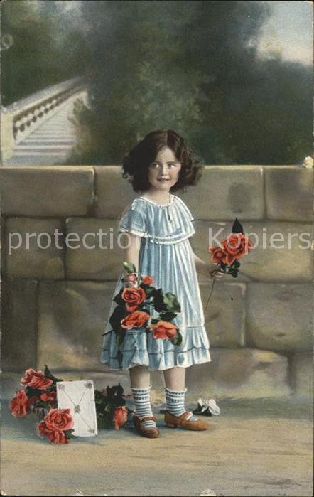 Kinder Child Enfants Mädchen Rosen Brief