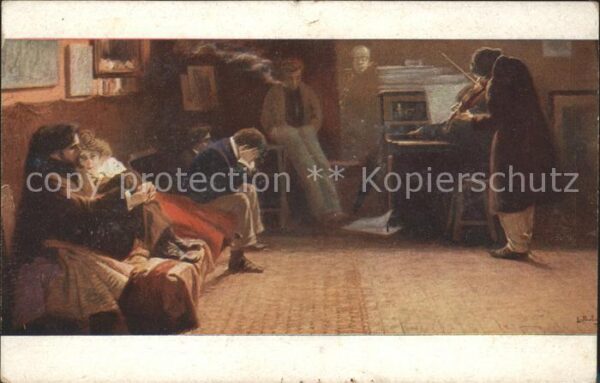 Beethoven Künstlerkarte L. Balestrieri Salon J.P.