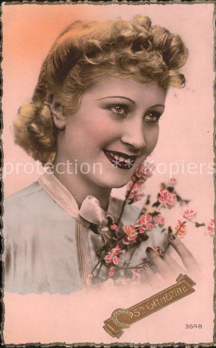 Foto Amag Nr. 3648 Frau Blumen St. Catherine Namensta