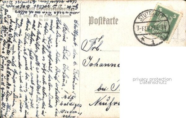 Kuenstlerkarte Volkskunstverlag Th. Schüz Ach du klarb – Bild 2