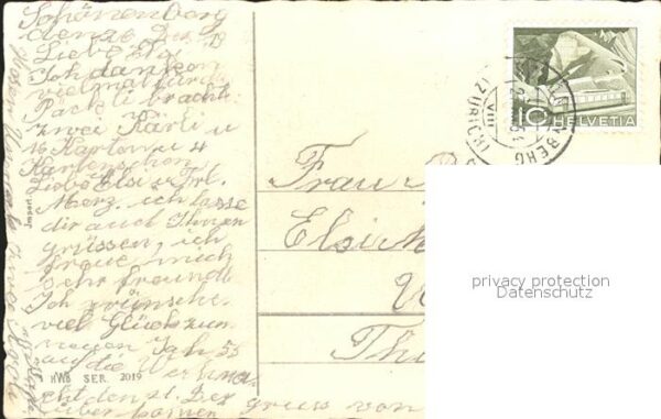 Neujahr Dahlien Vase Litho – Bild 2