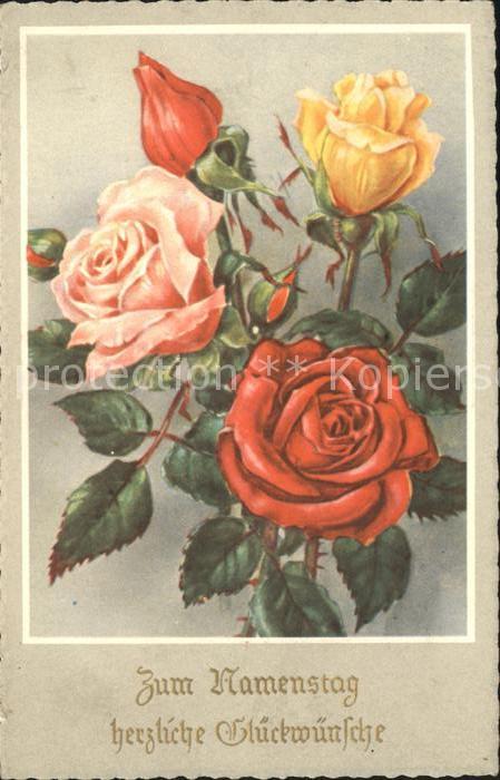 Namenstag Namenskarte Rosen