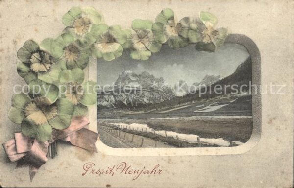 Kleeblatt Cloverleaf Trebol Trefle Neujahr Berge