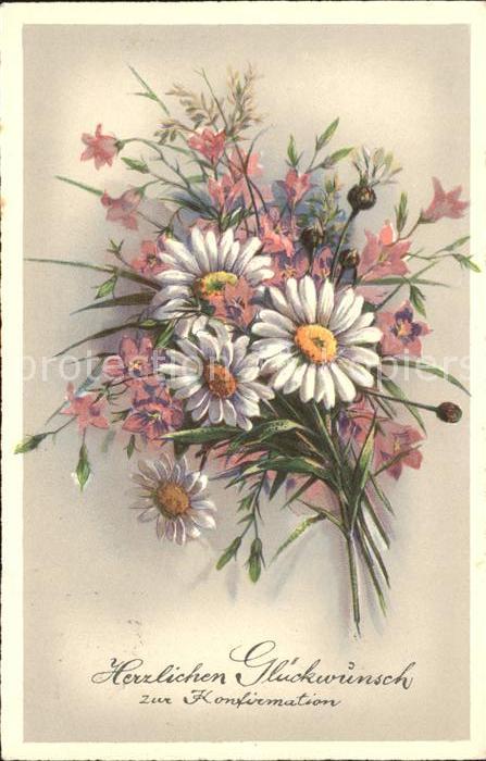 Konfirmation Margeriten Litho