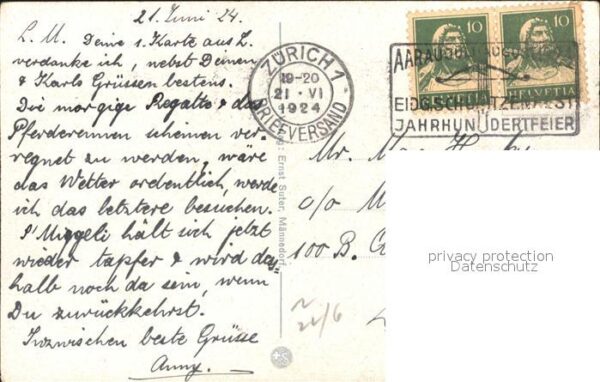 Kuenstlerkarte Ernst Suter Am Wehr – Bild 2