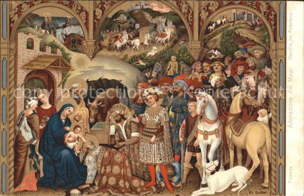 Kuenstlerkarte E. Gattal Adorazione der Magi Gentile d