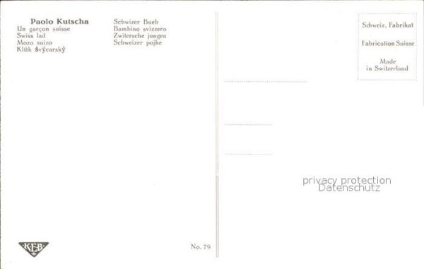 Kutscha Paolo Schwizer Bueb Nr. 79 Kind Blumen Wiese – Bild 2