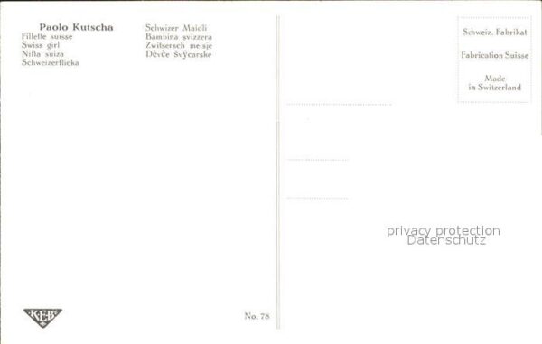 Kutscha Paolo Schwizer Maidli Nr. 78 Kind Blumen Wies – Bild 2