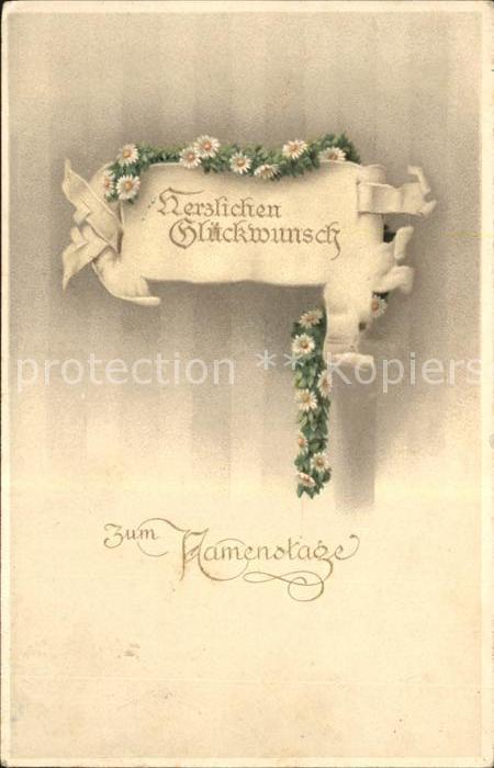 Namenstag Namenskarte Glückwunsch Margeriten Litho
