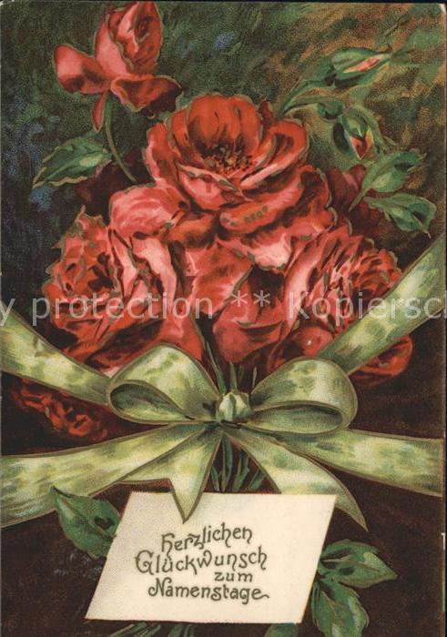 Namenstag Namenskarte Glückwunsch Rosen