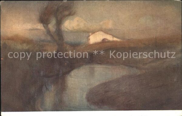 Kuenstlerkarte V. A. Cargnel L'argine Nr. 1057 Damm