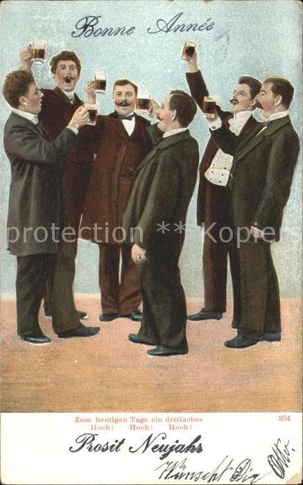 Alkohol Prosit Neujahr Männer