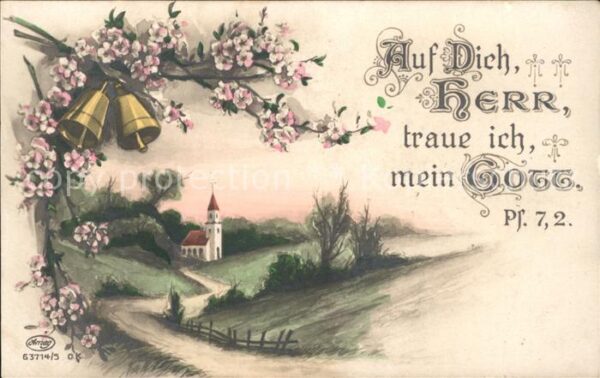 Verlag Amag Nr. 63714/5 Kirchenglocken Blumen Psalm