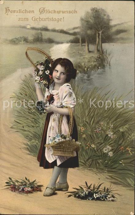 Kinder Child Enfants Geburtstag Blumen