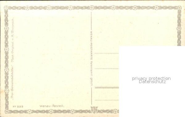 Verlag Wenau Pastell Nr. 1125 Der Gemeindeschäfer A. Weczerzick – Bild 2