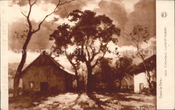 Kuenstlerkarte F. Cachoud Lune et Nuees Nr. 453 Verlag