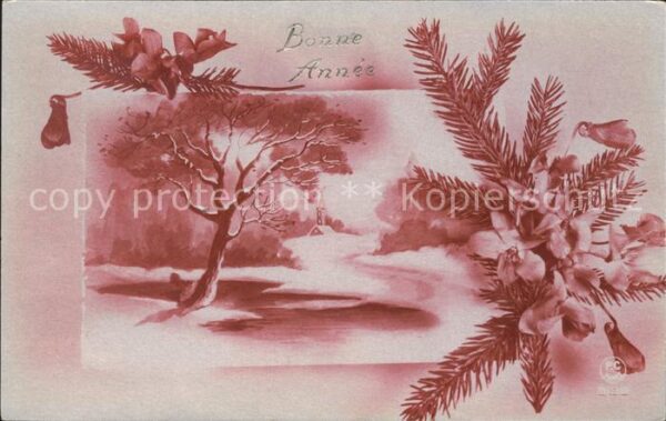 Verlag PC Paris Nr. 3136 Neujahr Baum Kirche