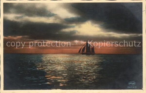 Verlag Amag Nr. 64113/3 Segelboot Sonnenuntergang