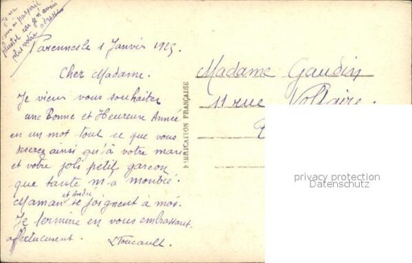 Verlag SAPI Paris Nr. 1494 Neujahr Baum Brücke Natur – Bild 2
