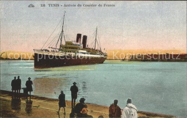 Dampfer Oceanliner Tunis Courrier de France