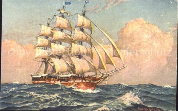 Segelschiffe Künstlerkarte Duncan Gledson Nr. 59