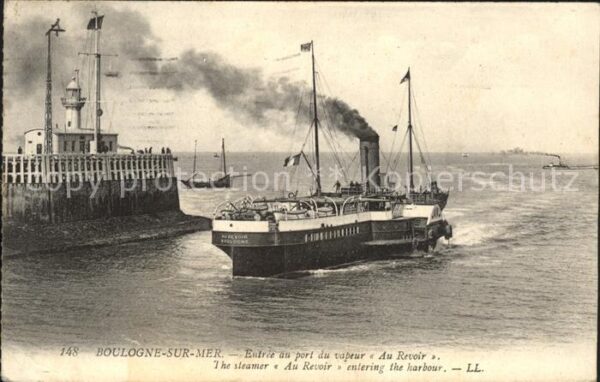 Dampfer Binnenschifffahrt Au Revoir Boulogne-sur-Mer