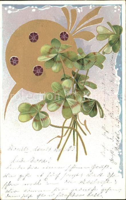 Kleeblatt Cloverleaf Trebol Trefle Rübe Litho