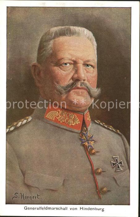 Hindenburg Generalfeldmarschall Orden Künstlerkart