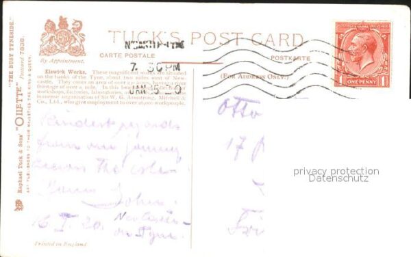 Verlag Tucks Oilette Nr. 7838 Elswick Works on the Tyne Schiffe – Bild 2