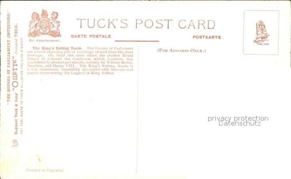 Verlag Tucks Oilette Nr. 7906 The King's Robing Room Houses of P – Bild 2