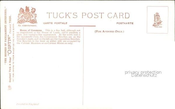 Verlag Tucks Oilette Nr. 7906 The House of Commons Charles E. Fl – Bild 2