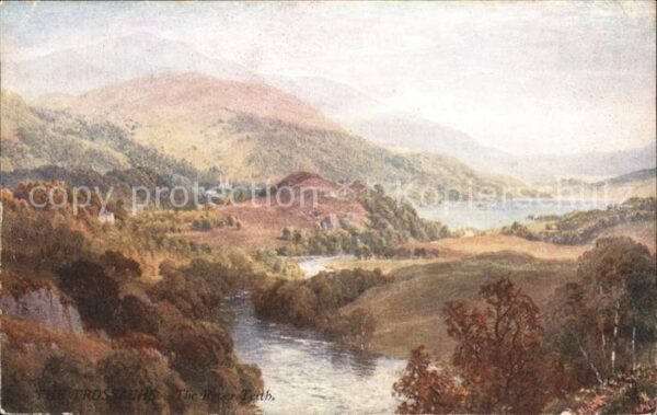 Verlag Tucks Oilette Nr. 7350 The River Teith Trossachs Sutton P