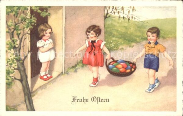 Ostern Easter Paques Kinder Ostereier Korb