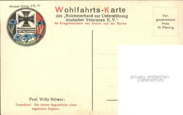 Marine WK1 Torpedo Prof. Willy Stöwer – Bild 2