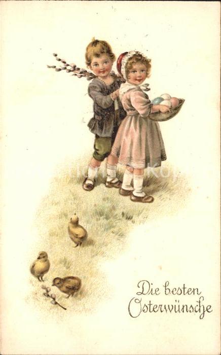 Kinder Child Enfants Ostern Küken Weidenkätzchen Ostereier L
