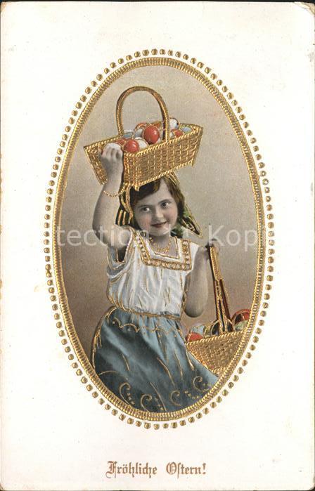 Ostern Easter Paques Kind Ostereier Korb
