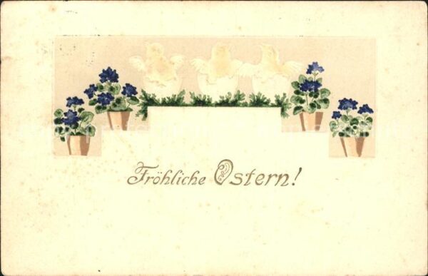 Ostern Easter Paques Küken Blumen