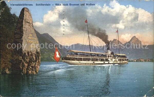Dampfer Seitenrad Stadt Luzern Schillerstein Vierwaldstät