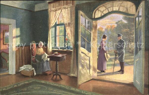 Kuenstlerkarte W. Hugo Junge Liebe Nr. 4219 Moderne Me