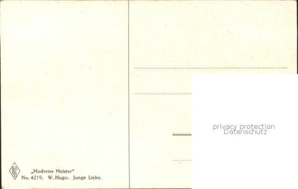 Kuenstlerkarte W. Hugo Junge Liebe Nr. 4219 Moderne Me – Bild 2