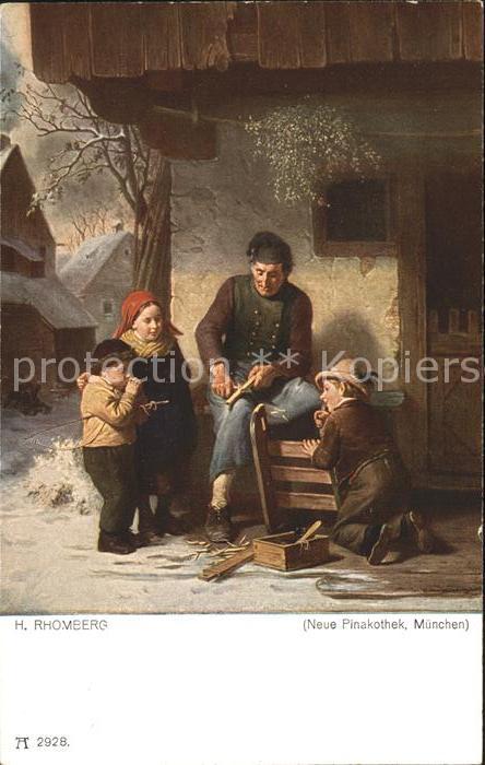 Verlag Ackermann Kuenstlerpostkarte Nr. 2928 H. Rhomberg Der Schlittenschitzer