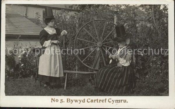 Spinnrad Frauen Trachten Wales